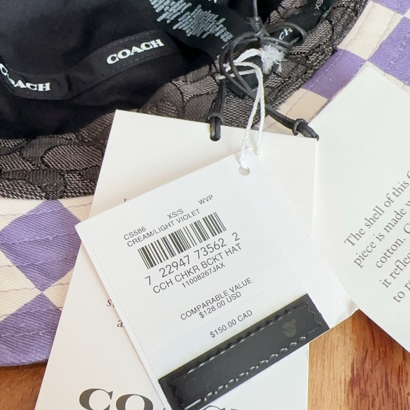 NWT Coach Checkerboard Print Bucket Hat size XS/S‎ main image 7